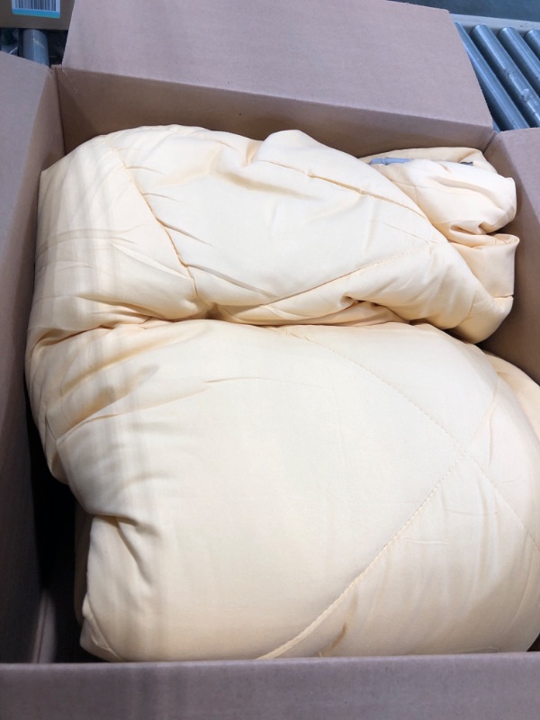 Photo 1 of Bedsure Yellow Queen Comforter Set - 7 Pieces Reversible Queen Bed in a Bag Queen Bed Set with Comforters, Sheets, Pillowcases & Shams, Queen Bedding Sets Queen Yellow