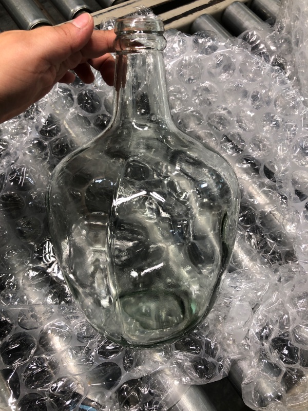 Photo 1 of 5 Pcs Large Clear Glass Vases Set Vintage Glass Bud Vase Floor Balloon Jug 10.2 Inch Modern Flowers Vases Bubble Vases Aesthetic Home Decor for Farmhouse Branches Tabletop Centerpiece Decorative