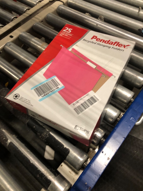 Photo 2 of Pendaflex Hanging File Folders, 1/5 Tab, Letter, Pink, 25/Box