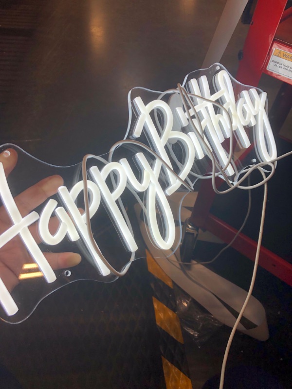 Photo 3 of ATOTMVE Happy Birthday Neon Sign,Birthday Decor,19.3x7.4inch Birthday Neon Sign Light Wall Bedroom Home Party Decor,Birthday Gift for Parent Kids Girlfriend,WarmWhite,USB Power… Warmwhite-20''