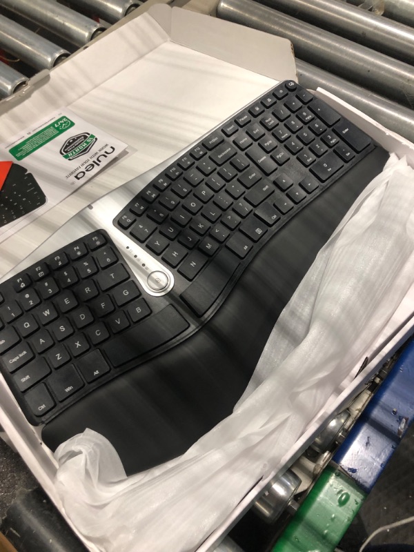 Photo 4 of Nulea Wireless Ergonomic Keyboard, 2.4G Split Keyboard with Cushioned Wrist and Palm Support, Arched Keyboard Design for Natural Typing, Compatible with Windows/Mac