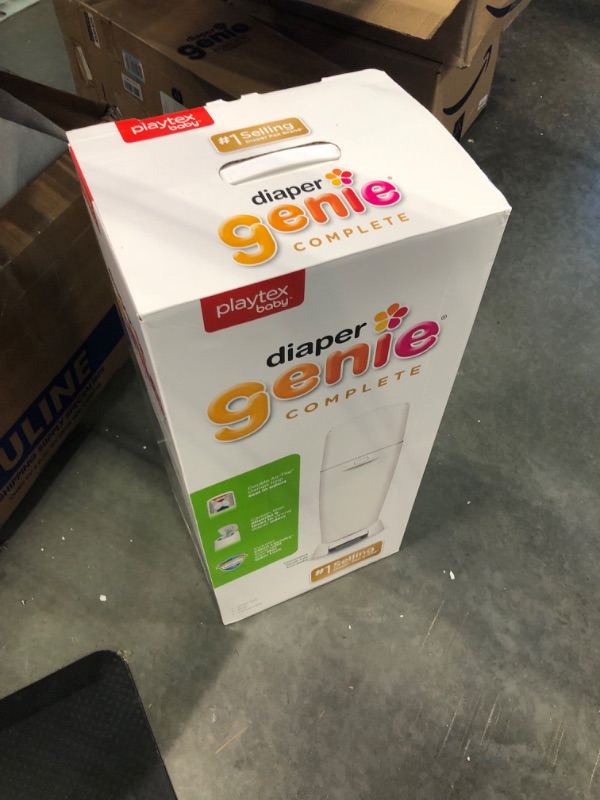 Photo 1 of Playtex Diaper Genie Complete Diaper Pail with Odor Lock Technology, White
