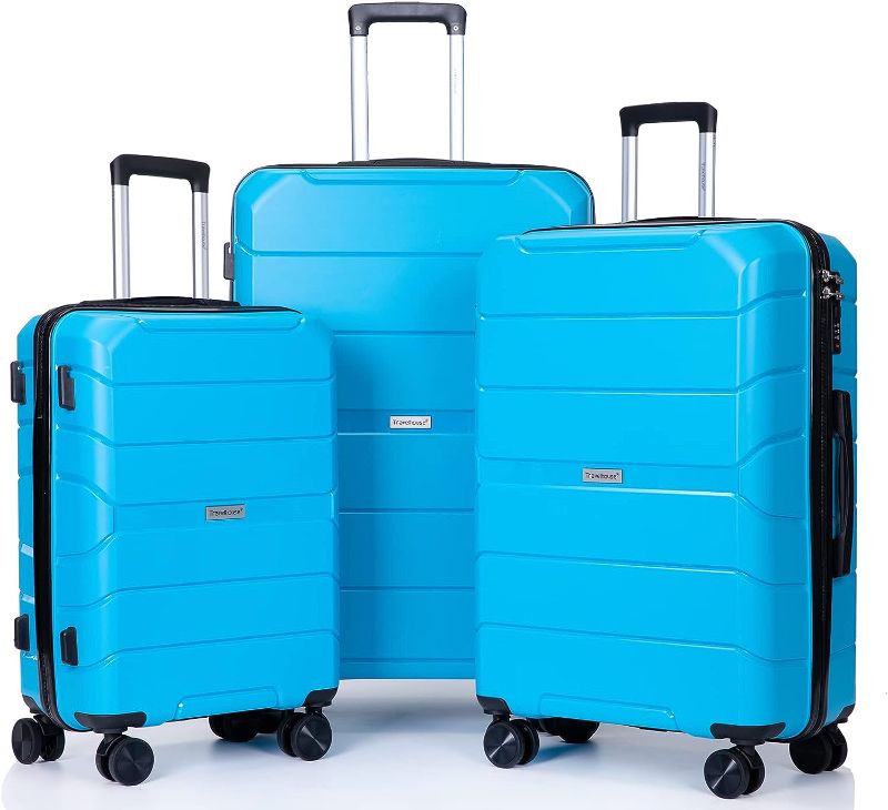 Photo 1 of Travelhouse Luggage Set,3Piece Suitcase with Spinner Wheels TSA Locks Luggage Hardside 20in 24in 28in For Unisex (Light Blue)
