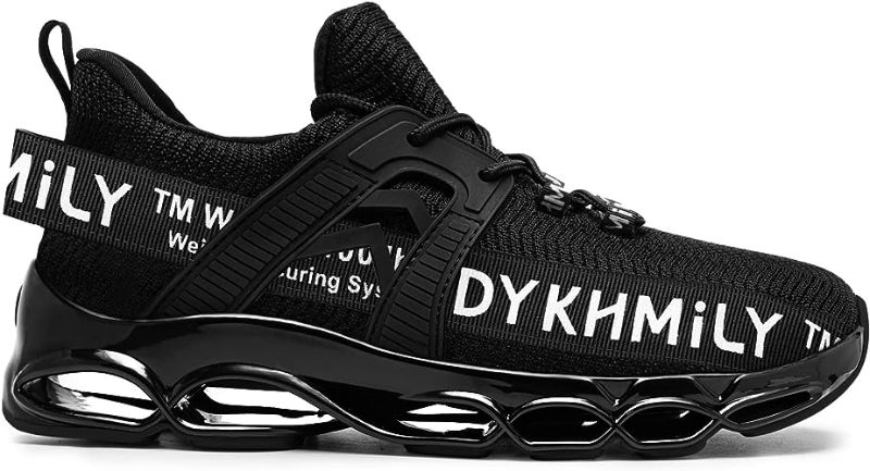 Photo 1 of DYKHMATE Steel Toe Wide Shoes for Men Lightweight Fashion Safety Sneakers Breathable Comfortable Safety Toe Slip On Tennis Shoes for Work
