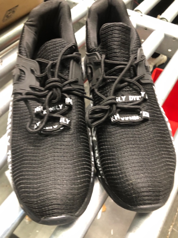 Photo 1 of DYKHMATE Steel Toe Wide Shoes for Men Lightweight Fashion Safety Sneakers Breathable Comfortable Safety Toe Slip On Tennis Shoes for Work
