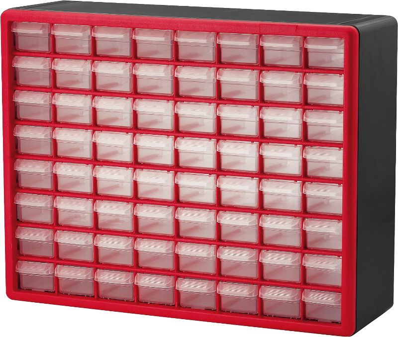 Photo 1 of Storage Drawers-64 Compartment Organizer Desktop or Wall Mountable Container for Hardware, Parts, Craft Supplies, Beads, Jewelry, and More by Stalwart