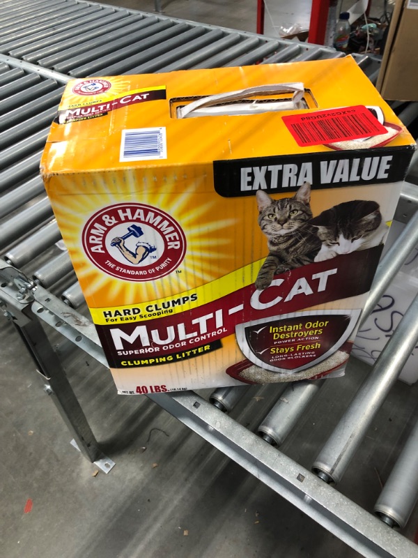 Photo 2 of Arm and Hammer Clumping Cat Litter, Multi-Cat Strength, 40 Pound Box