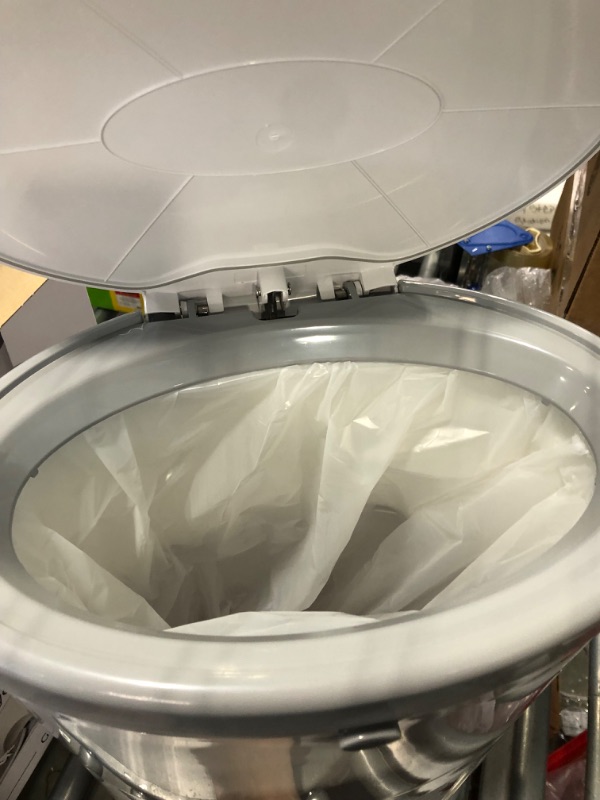 Photo 1 of Dekor Plus Hands-Free Diaper Pail | White | Easiest to Use | Just Step – Drop – Done | Doesn’t Absorb Odors | 20 Second Bag Change | Most Economical Refill System |Great for Cloth Diapers
