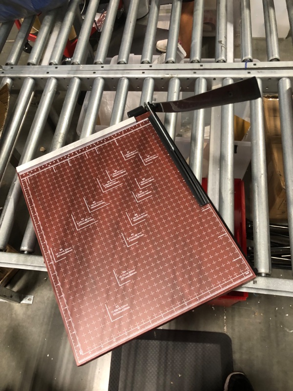 Photo 3 of Heavy Duty Guillotine Paper Cutter, A3 Large Paper Trimmer Blade Gridded Photo Guillotine Craft Machine, 18 inch Cut Length, 18.9" x 15.0" (Use for A2-A7) A3 Red