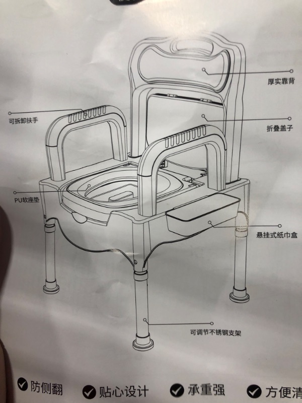 Photo 1 of Adjustable Bedside Commode