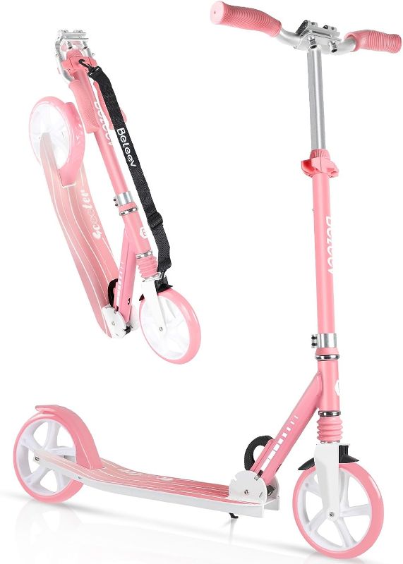 Photo 1 of BELEEV V5 Scooters for Kids 6 Years and up, Folding Kick Scooter 2 Wheel for Adults Teens, 4 Adjustable Handlebar, 200mm Big Wheels, Lightweight Sports Commuter Scooter, Sturdy Frame, up to 245lbs
