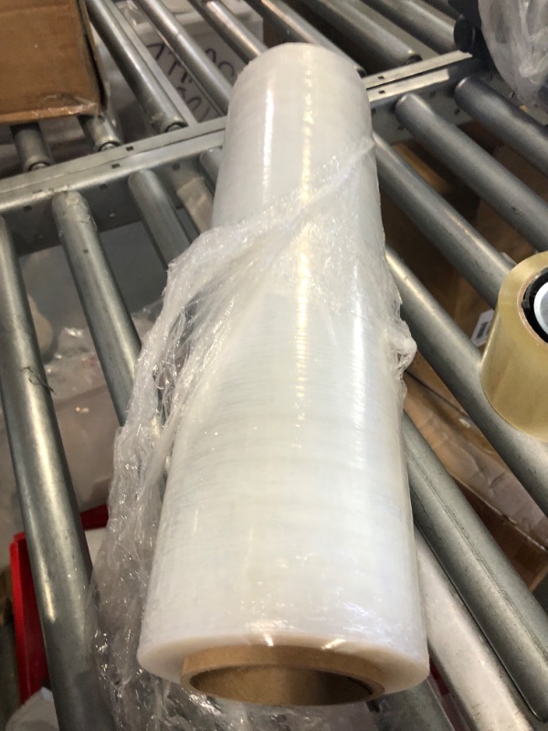 Photo 3 of 4 Rolls 18 inch x 1500 Feet Stretch Wrap 80 Gauge Heavy Duty Shrink Film, Extra Strong 18 inch Clear Hand Stretch Wrap Clear 18" wide x 4 Rolls