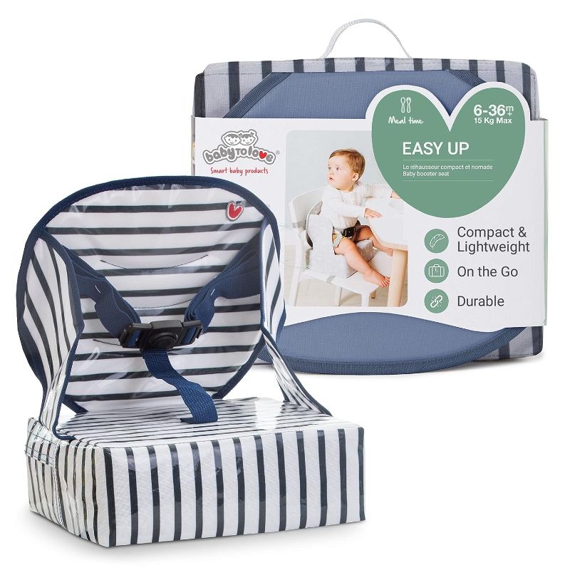 Photo 1 of BabyToLove Easy Up Baby Booster Seat | Lightweight On The Go and Easy to Carry | Blue Stripes