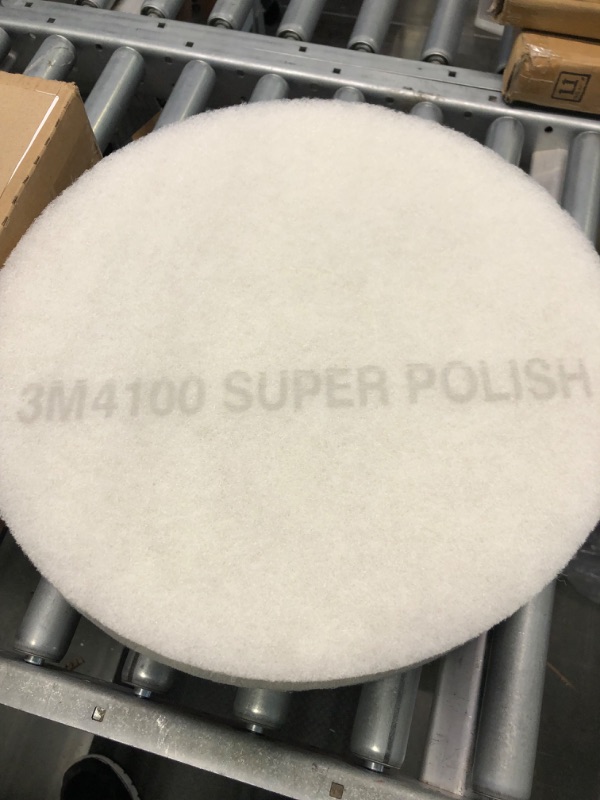 Photo 1 of 3M Low-Speed Super Polishing Floor Pads 4100 14-Inch White 5/Carton 08478
