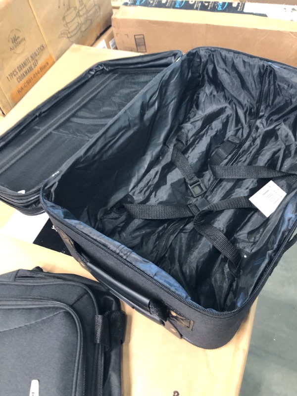Photo 3 of Rockland Fashion Softside Upright Luggage Set, Black, 2-Piece (14/19) 2-Piece Set (14/19) Black Standard Packaging
