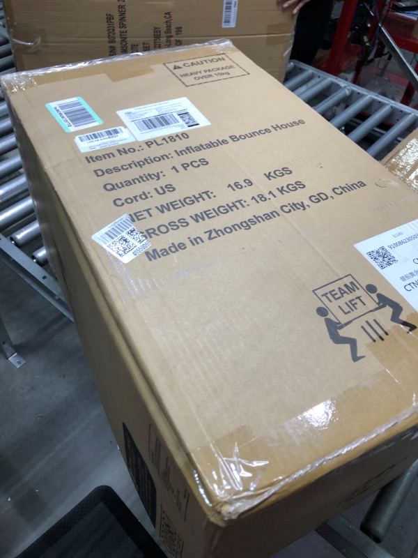 Photo 1 of WELLFUNTIME Inflatable Bounce House with Slide, Jumping Castle with Blower and Wave Pool, Basketball Rim, Football Goal