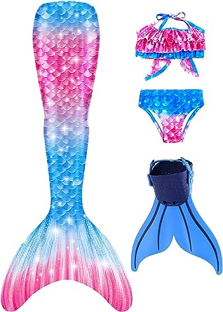 Photo 1 of Mermaid Tails with Mono Fin Sparkle Mermaid Swimsuit for Kids Girls Boys
