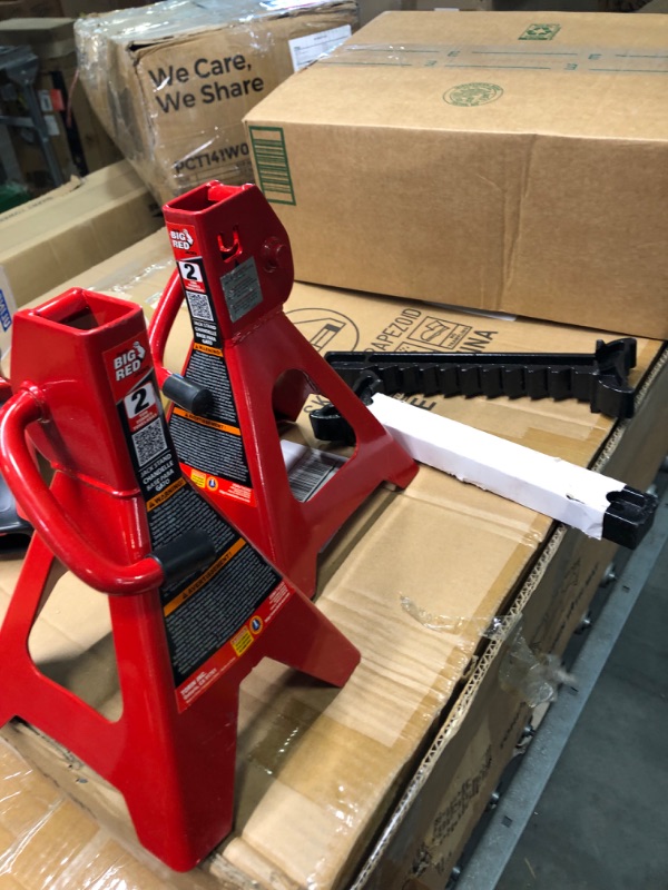 Photo 3 of BIG RED T42002A Torin Steel Jack Stands: Double Locking, 2 Ton (4,000 lb) Capacity, Red, 1 Pair
