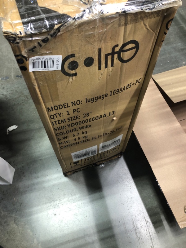 Photo 1 of Coolife Luggage Expandable(only 28") Suitcase PC+ABS Spinner Built-In TSA lock 20in 24in 28in Carry on white L(28in).