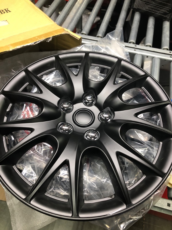 Photo 3 of 15 inch Hubcaps Best for 1997-1999 Nissan Maxima - (Set of 4) Wheel Covers 15in Hub Caps Rim Cover - Car Accessories for 15 inch Wheels - Snap On Hubcap, Auto Tire Replacement Exterior Cap - Black Metallic Black