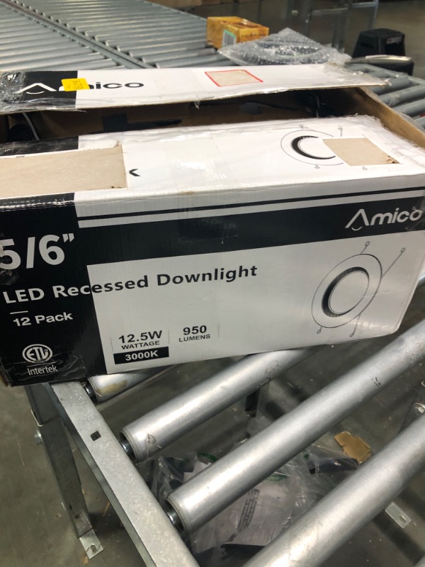 Photo 2 of Amico 5/6 inch 3CCT LED Recessed Lighting 12 Pack, Dimmable, IC & Damp Rated, 12.5W=100W, 950LM Can Lights with Baffle Trim, 3000K/4000K/5000K Selectable, Retrofit Installation - ETL & FCC Certified 3000k/4000k/5000k-3cct 5/6 Inch