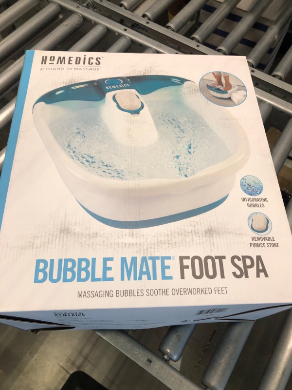 Photo 3 of HoMedics Bubble Mate Foot Spa, Toe Touch Controlled Foot Bath with Invigorating Bubbles and Splash Proof, Raised Massage nodes and Removable Pumice Stone