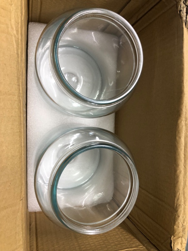 Photo 3 of ***MISSING THE LIDS*** Pumtus 2 Pack Large Glass Jars with Black Metal Cover, 125 OZ Clear Cookie Candy Jar, Airtight Food Storage Container, Empty Canister Set for Kitchen Counter, Pasta, Dog Treats, Snacks, Bathroom