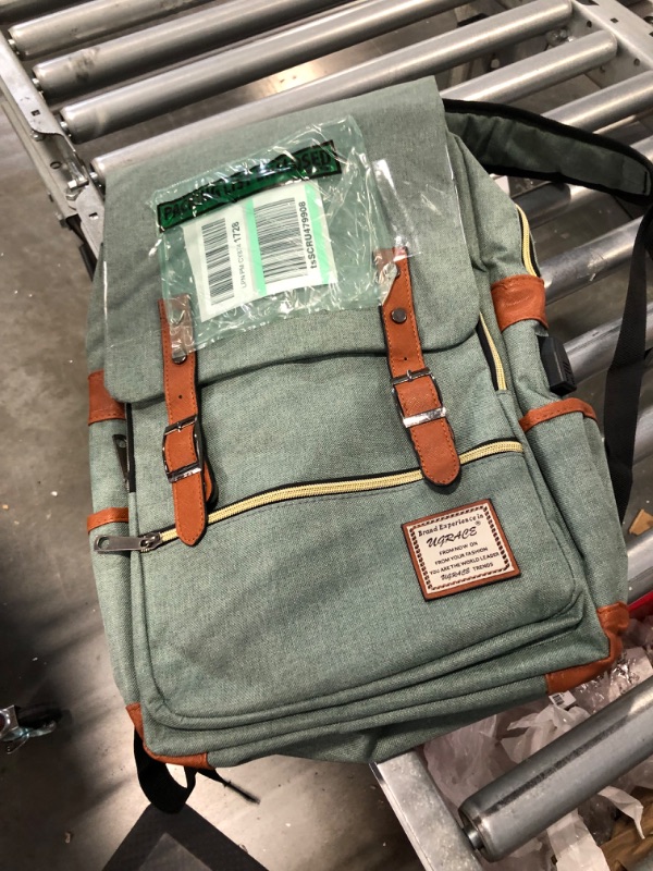 Photo 2 of UGRACE Slim Business Laptop Backpack Elegant Casual Daypacks Outdoor Sports Rucksack College Shoulder Bag for Men Women, Tear Resistant Unique Travelling Backpack Fits up to 15.6Inch Laptop in Green…
