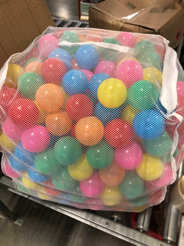 Photo 1 of Amazon Basics BPA Free Crush-Proof Plastic Ball Pit Balls with Storage Bag, Toddlers Kids 12+ Months, 6 Bright Colors - Pack of 400 6 Bright Colors 400 Balls