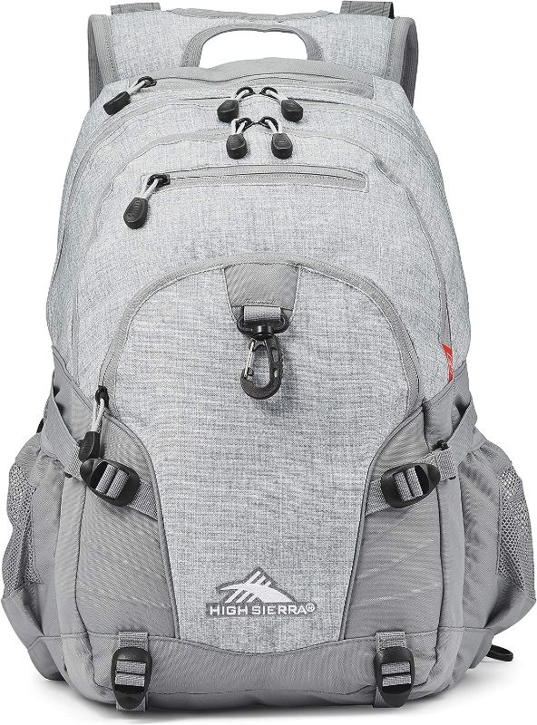 Photo 1 of High Sierra Loop Backpack, Travel, or Work Bookbag with tablet sleeve, One Size, Silver Heather
