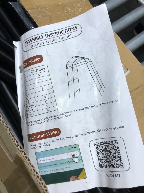 Photo 5 of 7ft Tall Arch Garden Trellis for Climbing Plants Outdoor, Cattle Panel Plant Support Archway for Climbing Cucumber Vines Squash Flower On or Off Raised Bed