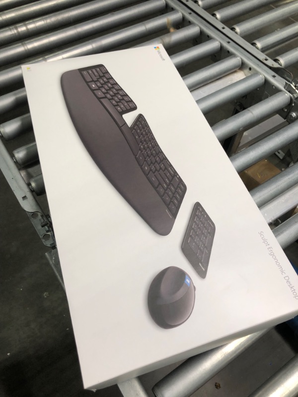 Photo 2 of Microsoft Sculpt Ergonomic Wireless Desktop Keyboard and Mouse - Black. Wireless , Comfortable, Ergonomic Keyboard and Mouse Combo with Split Design and Palm Rest.