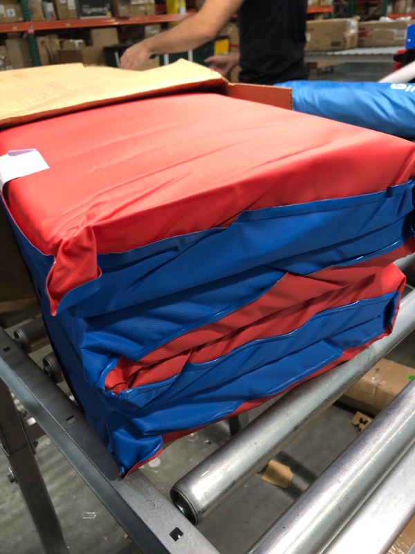 Photo 3 of 2" Infection Control Folding Mat - Red/Blue 4 Sections