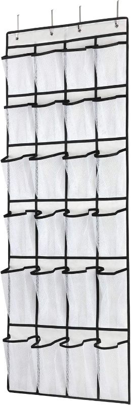 Photo 1 of 28 Mesh Pockets Shoe Organizer, Large Over the Door Shoe Rack, Hanging Shoe Holder for Closet Men Shoes Storage Hanger, Grey