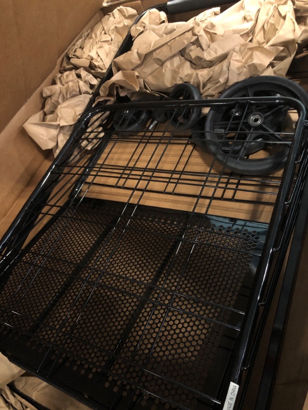 Photo 2 of 450lbs Capacity Shopping Cart,Upgrade Huge Grocery Cart on Wheels,Heavy Duty Foldable Utility Shopping Carts with Double Basket and 360° Rolling Swivel Wheels for Groceries Laundry Transport Super Jumbo