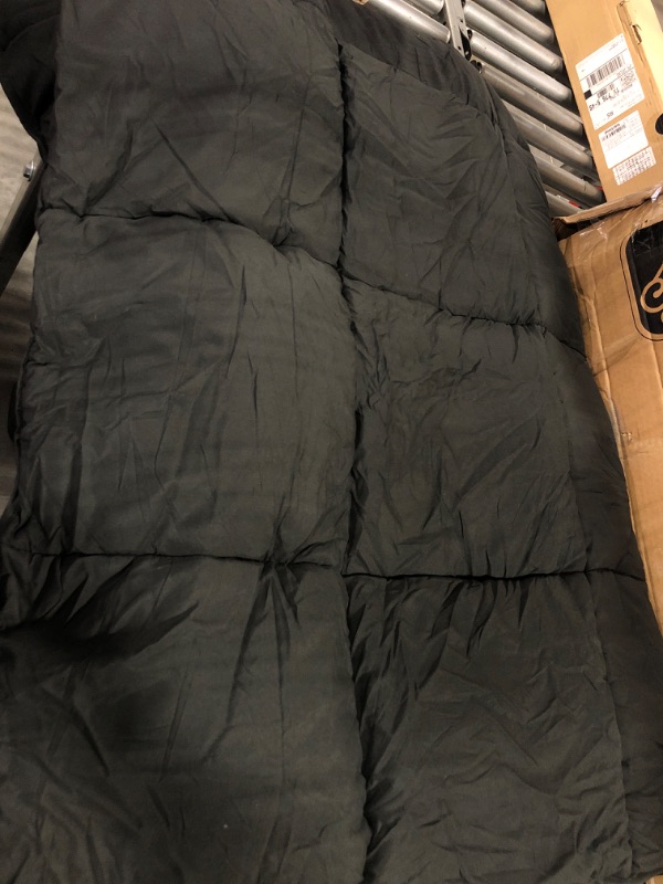 Photo 1 of NTBAY Down Alternative All Season Twin (68”x90”) Bedding Comforter, Microfiber Lightweight and Machine Washable Quilted Bed Duvet Insert with Corner Tabs, Black Black Twin(68x90 Inch) Pack of 1