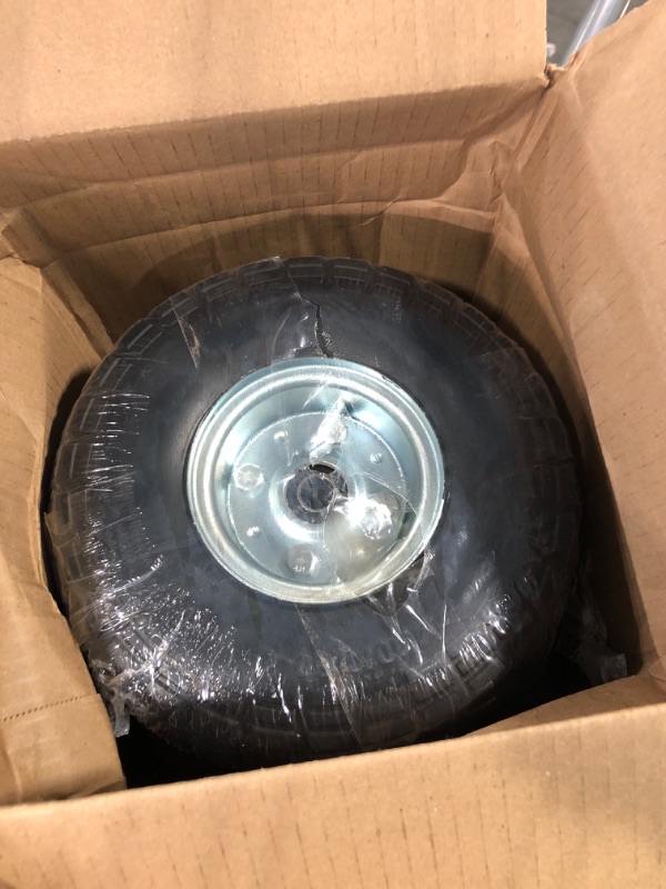 Photo 2 of (2-Pack) AR-PRO 10-Inch Solid Rubber Tires and Wheels - Replacement 4.10/3.50-4” Tires and Wheels with 5/8” Axle Bore Hole, and Double Sealed Bearings - Perfect for Gorilla Carts