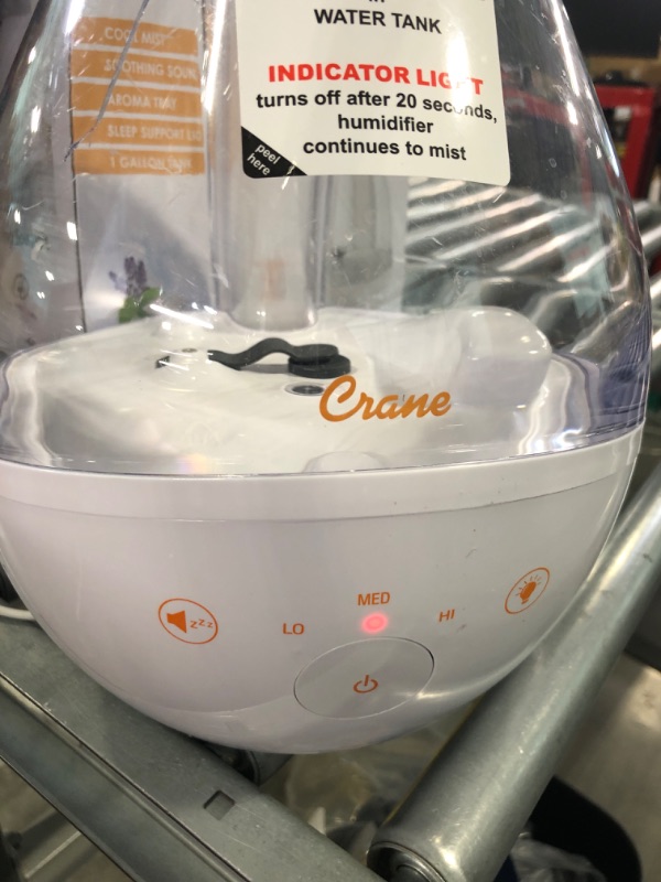 Photo 1 of Crane Drop Humidifier, 1 Gallon, Clear & White