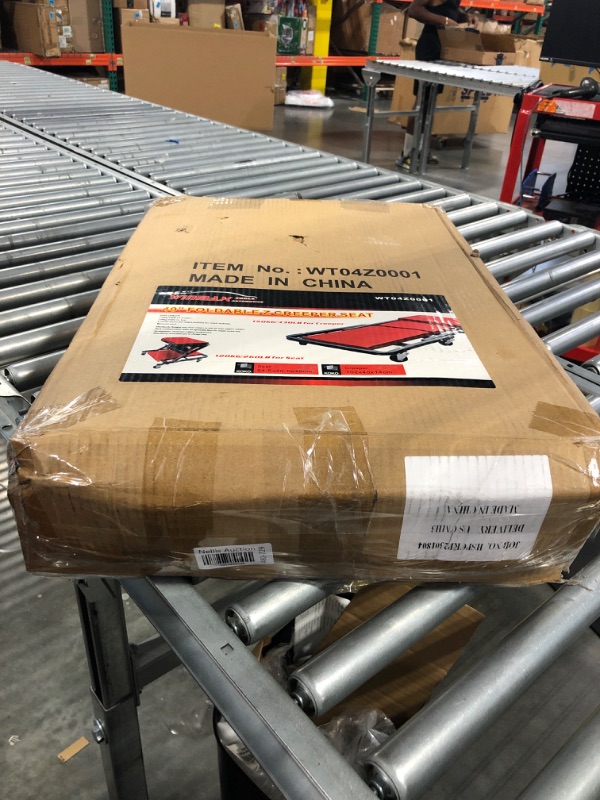 Photo 1 of BIG RED Z-Creeper Seat,36" Foldable Creeper,2-in-1 Garage Shop Creeper for Auto Repair,36" RED,300 Lbs Capacity,with 6 Pcs Wheels,ATR6505R,Torin
