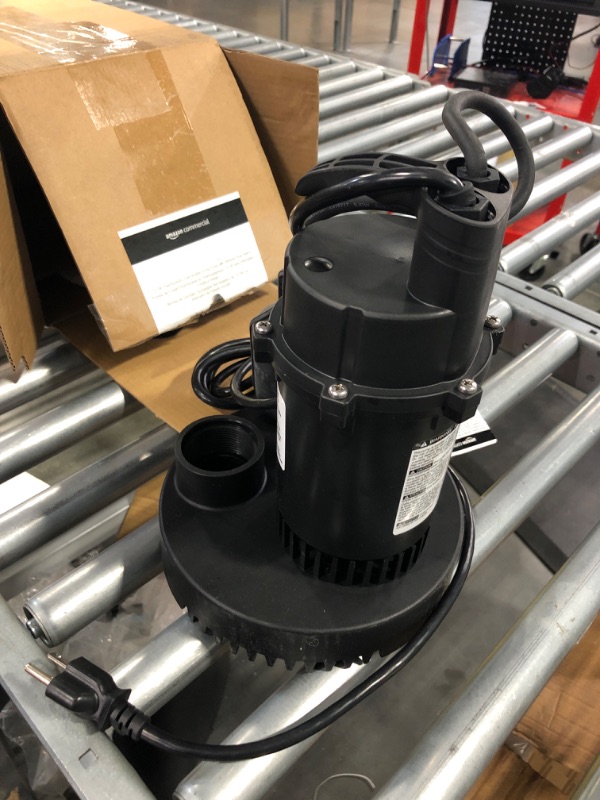 Photo 2 of AmazonCommercial 1/3 HP Thermoplastic Submersible Sump Pump with Tethered Float Switch 1/3 HP split capacitor motor