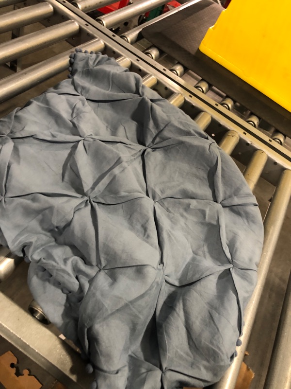 Photo 1 of Amazon Basics Pinch Pleat Down-Alternative Comforter Bedding Set - Full / Queen, Spa Blue & Microfiber Sheet Set