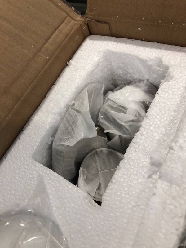 Photo 1 of 4-Light Bathroom Vanity Light Fixture, 5 Piece All-in-One Bath Sets, Bar, Towel Ring, Robe Hook, Toilet Paper Holder, Brushed Nickel with White Frosted Glass Vanity Light Brushed Nickel-4-light