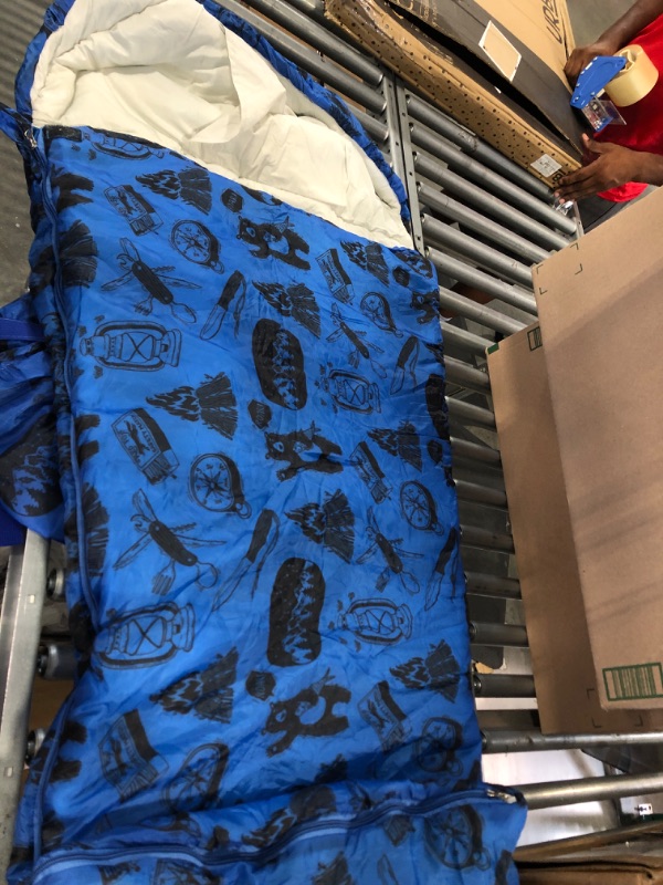 Photo 1 of ANJ Outdoors 32F Youth and Kids Sleeping Bag | Indoor/Outdoor Boys and Girls Sleeping Bag | Mummy Style, Lightweight Sleeping Bag for Kids Blue kids
