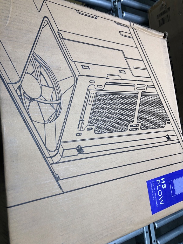 Photo 1 of NZXT H5 Flow Compact ATX Mid-Tower PC Gaming Case – High Airflow Perforated Front Panel – Tempered Glass Side Panel – Cable Management – 2 x 120mm Fans Included – 280mm Radiator Support – Black Black H5 Flow Non i-Series Case
