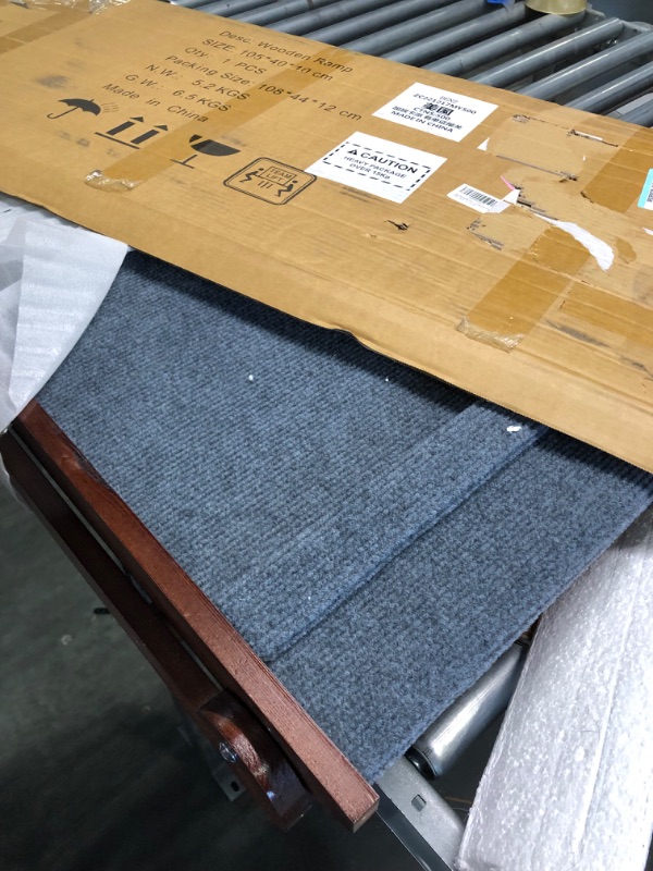 Photo 1 of Adjustable Pet Ramp for Dogs Cats,Dog Ramp for Bed 42" Long and Adjustable from 14” to 26” with Paw Traction Mat Dog Car Ramps for SUV, Bed, Couch-Great for Small and Older Animals BROWN