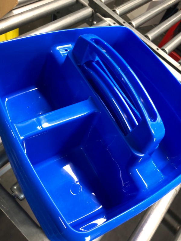Photo 1 of Teacher Created Resources Blue Portable Plastic Storage Caddy 5-Pack for Classrooms, Kids Room, and Office Organization, 3 Compartment
