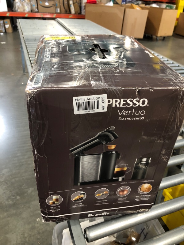 Photo 2 of Breville BNV250CRO1BUC1 Espresso Machine, Chrome 5-Cup Plastic Manual & Nespresso Dark Roast Pod Coffee, 40 Count Chrome Machine + Aeroccino Machine + Capsules VertuoLine