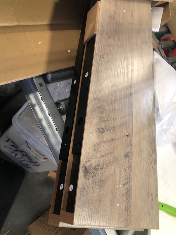 Photo 1 of ALLOSWELL Floating Shelves, Decorative Wall Shelf Set of 2, 31.5 inch, Long Hanging Shelves, Easy to Install, for Kitchen, Living Room, Bathroom, Laundry Room, Greige FSHG8001S2 Greige 31.5 inches