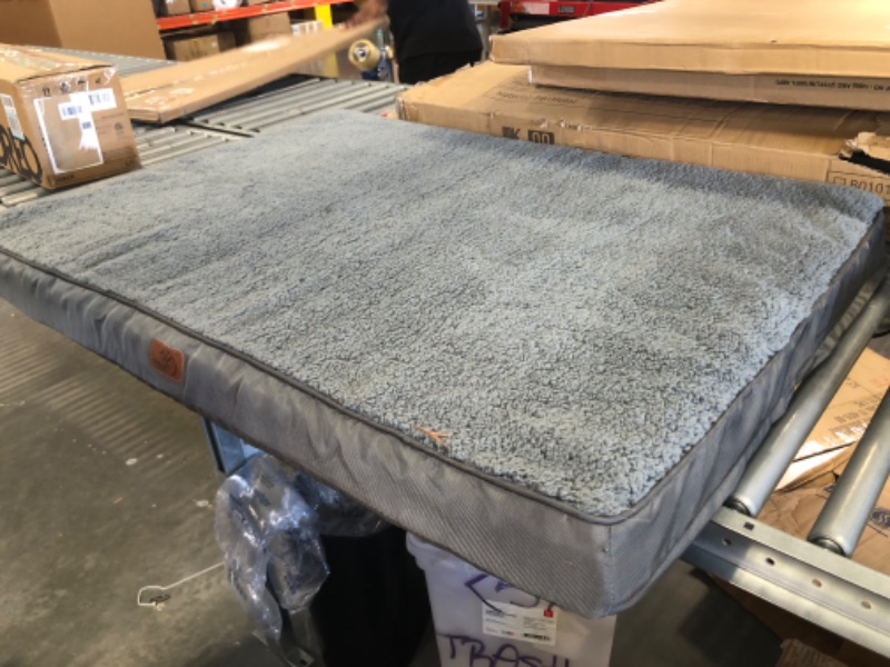 Photo 1 of Bedsure Orthopedic Dog Bed for Extra Large Dogs - XL Memory Foam Waterproof Dog Bed for Crate with Removable Washable Cover and Nonskid Bottom - Plush Flannel Fleece Top Pet Bed, Grey X-Large Grey
