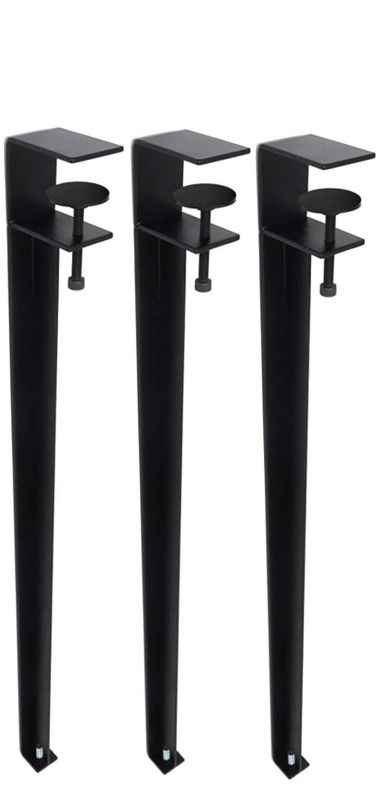 Photo 1 of 28 Inch Metal Table Legs, Table Clamp Legs, Coffee Table Legs Metal Desk Legs Workbench Legs, Adjustable Dining Table Legs For DIY Coffee Table Furniture Console With Floor Protectors, 3PCS ( Color : Black)